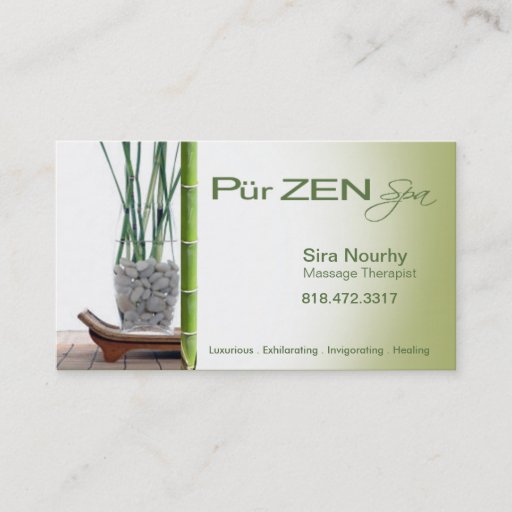Customizable Massage Therapist Spa Business Card template