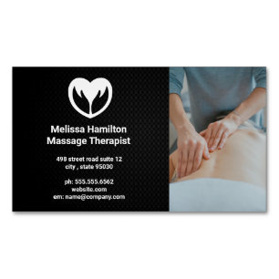 Massage Therapist   Spa   Heart Hands Icon Business Card Magnet