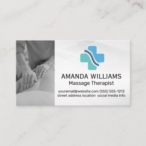 Massage Therapist  Spine Medicine Logo Business Card