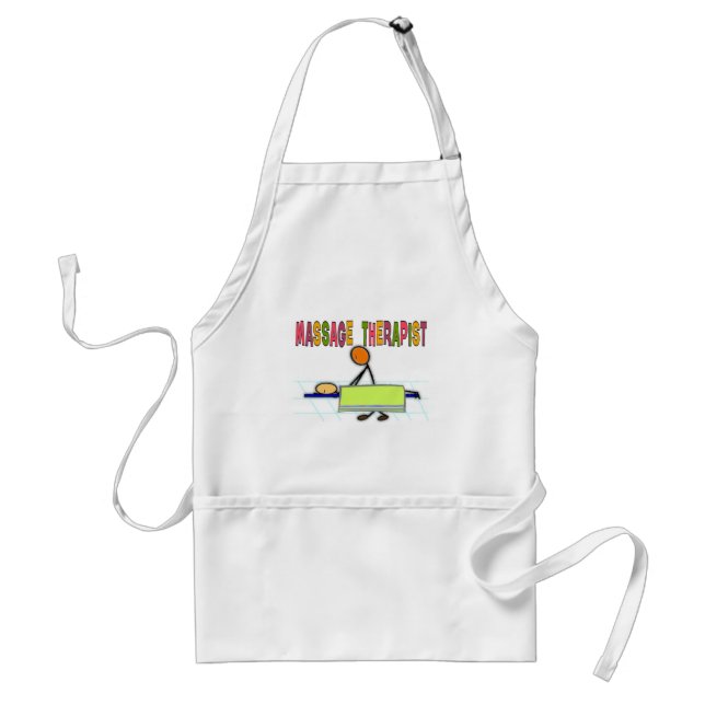 Massage Therapist Stick People Design  Gifts Adult Apron (Front)