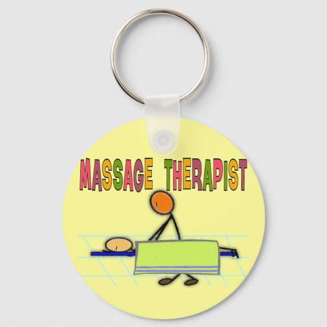 Massage Therapist Stick People Design  Gifts Keychain (Front)