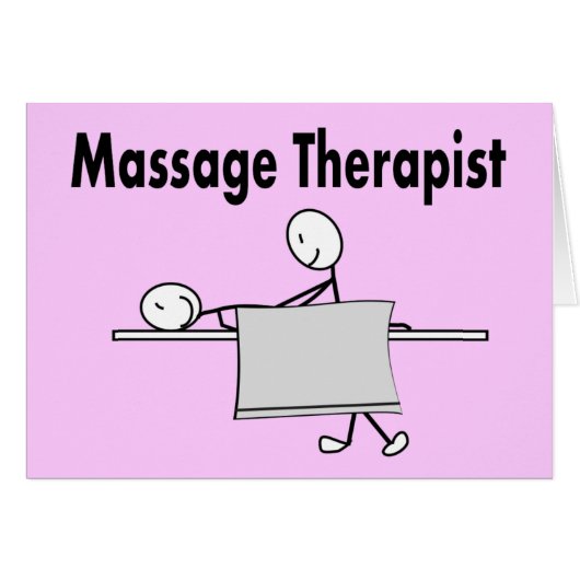 Massage Therapist Stick Person Cards (Front Horizontal)