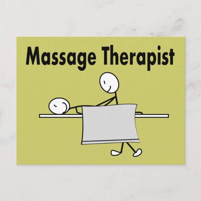Massage Therapist Stick Person Postcard (Front)