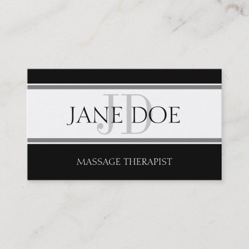 Massage Therapist Stripe W/W Business Card