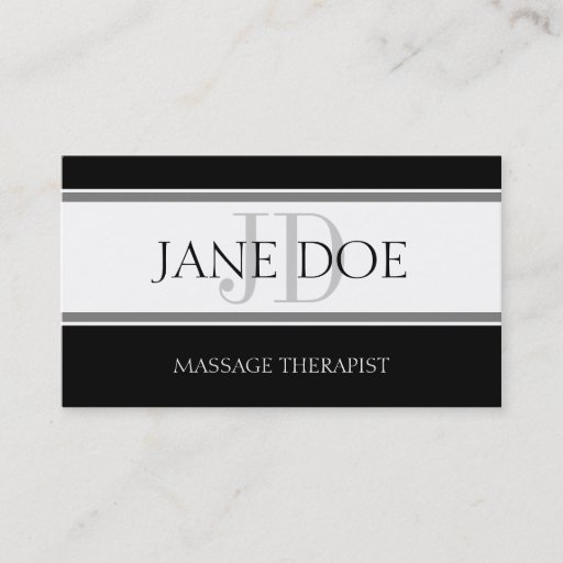Customizable Massage Therapist Stripe W/W Business Card