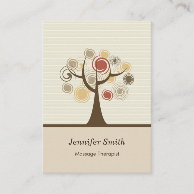 Massage Therapist - Stylish Natural Theme Business Card (Front)