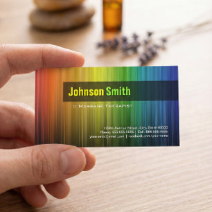 Massage Therapist - Stylish Rainbow Colors Business Card
