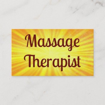 Massage Therapist Sunshine Business Card by businessCardsRUs at Zazzle