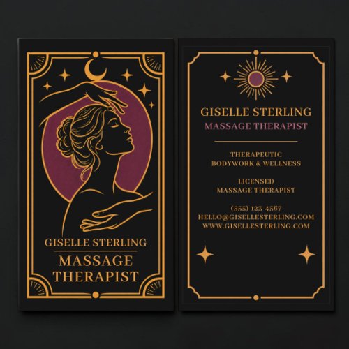 Massage Therapist Tarot Professional Business Card