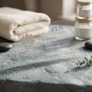 Massage Therapist Template Clear Business Cards