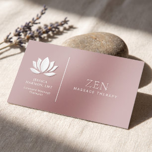 Massage Therapist Template Dusty Rose Raised Spot UV Business Card