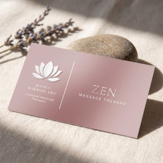 Massage Therapist Template Dusty Rose Raised Spot UV Business Card
