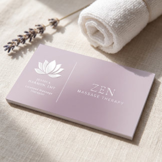 Massage Therapist Template Mauve Raised Spot UV Business Card