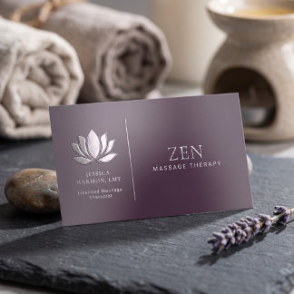 Massage Therapist Template Purple Raised Spot UV Business Card