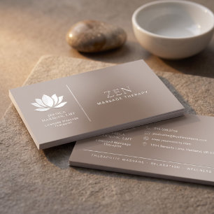 Massage Therapist Template Taupe Raised Spot UV Business Card