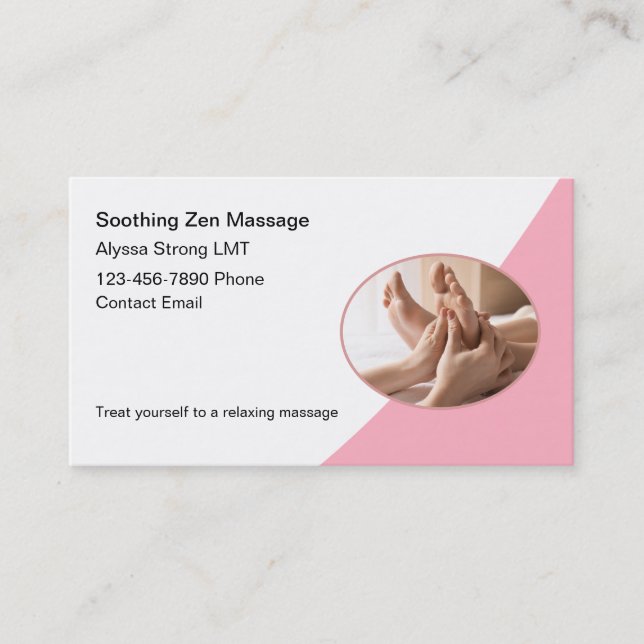 Massage Therapist Trendy Business Cards (Front)