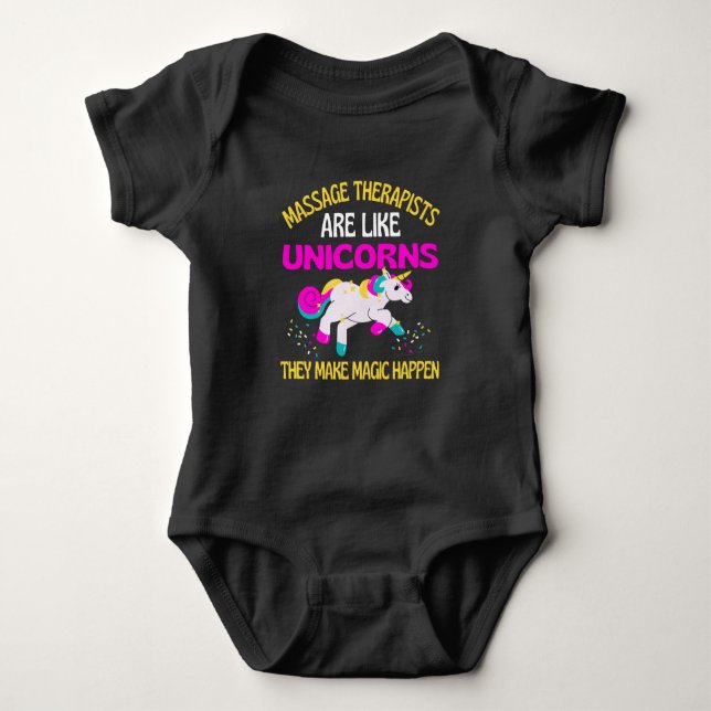 Massage therapist Unicorn , Magical Unicorn Physio Baby Bodysuit (Front)