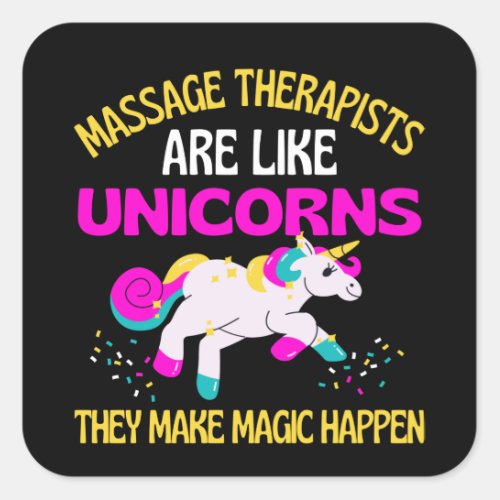 Massage therapist Unicorn  Magical Unicorn Physio Square Sticker