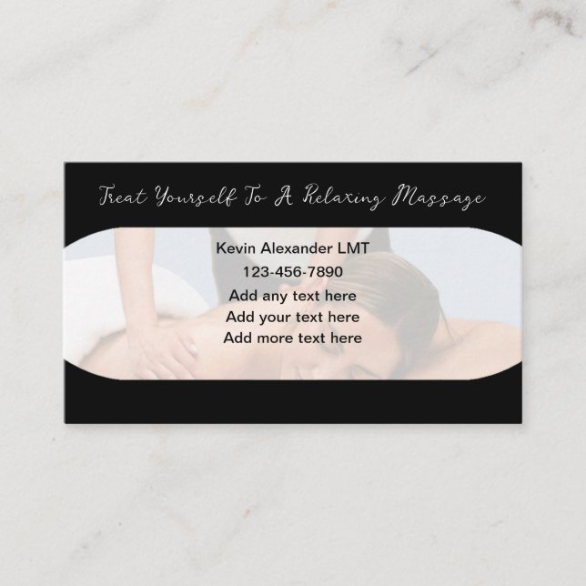 Massage Therapist Unique Modern Business Cards (Front)