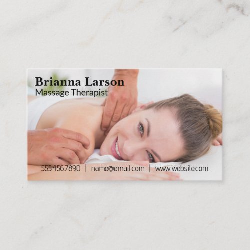 Massage Therapist  Woman Getting Massage Business Card