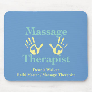 Massage Therapist: Yellow Hand Prints Mouse Pad