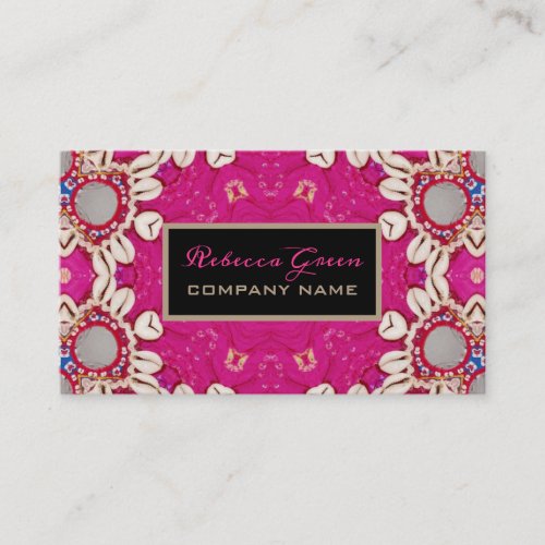 massage therapist Yoga fuchsia pink bohemian Business Card