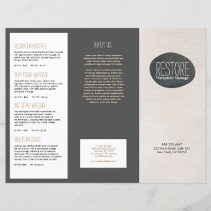 Massage Therapist Zen Stone Tri-Fold Brochure