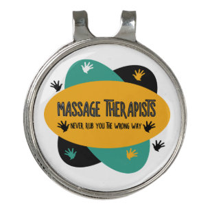 Massage Therapists Hands Rub Colorful Golf Hat Clip