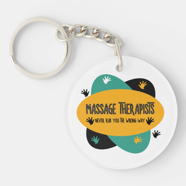 Massage Therapists Hands Rub Colorful  Keychain (Front)