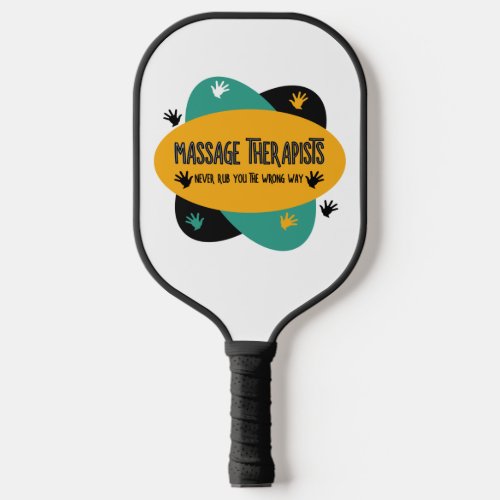 Massage Therapists Hands Rub Colorful  Pickleball Paddle