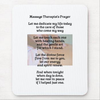 Massage Therapist's Prayer Mousepad by medicaltshirts at Zazzle