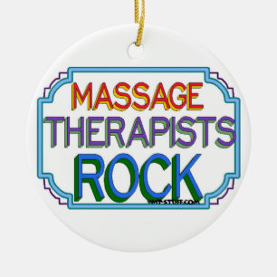 Massage Therapists Rock Ceramic Ornament