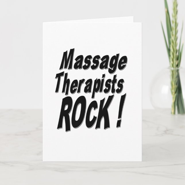 Massage Therapists Rock! Greeting Card (Front)
