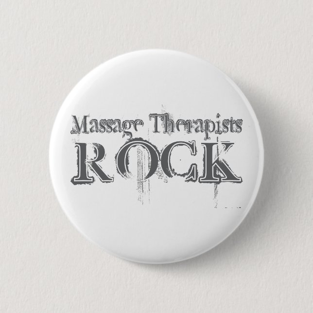 Massage Therapists Rock Pinback Button (Front)