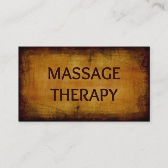 Massage Therapy Antique Brushed Business Card (Front)