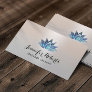 Massage Therapy Blue Lotus Modern Silver Salon Business Card