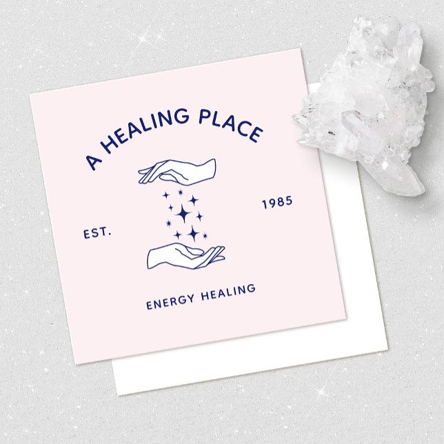 Massage Therapy Boho Healing Hands Wellness Square Business Card (Creator Uploaded)