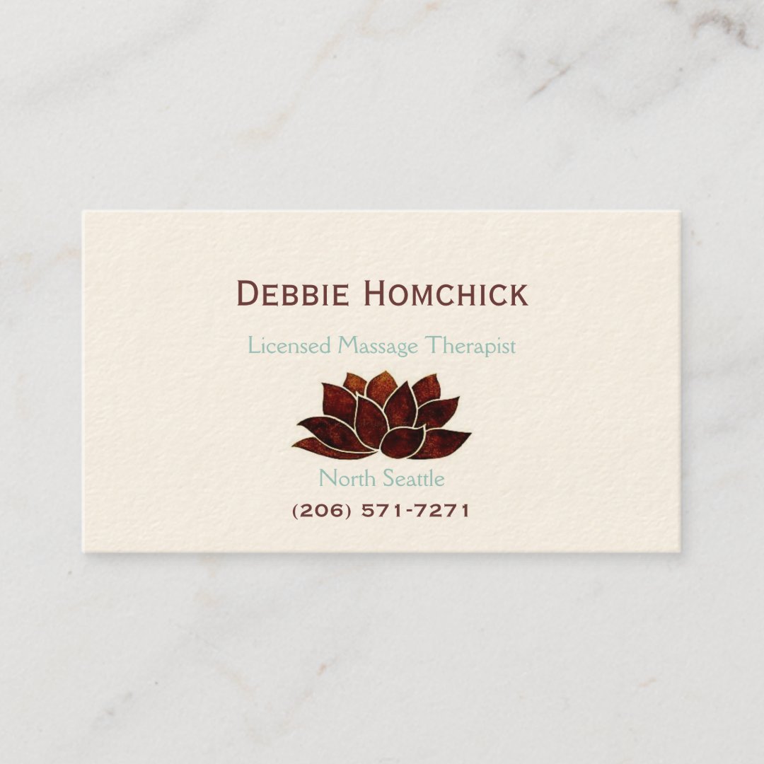 Massage Therapy Business Card Zazzle 3113