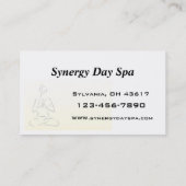 Massage Therapy business card (Back)