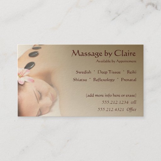 Customizable Massage Therapy Business Card