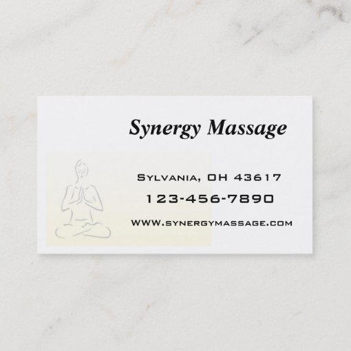 Massage Therapy Business Card Zazzle 8541