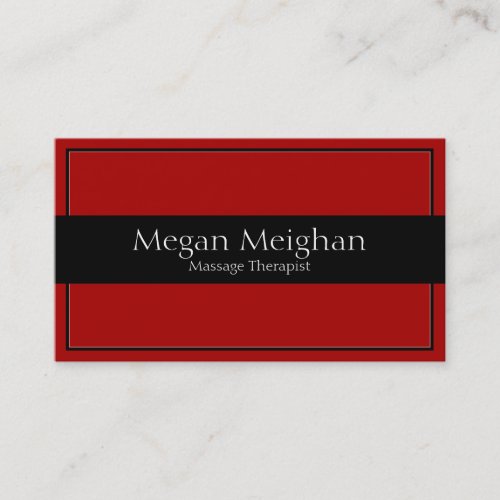 Massage Therapy Business Card - Red Black White