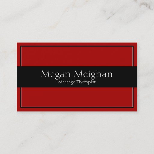 Customizable Massage Therapy Business Card - Red Black White
