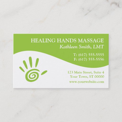 Customizable Massage Therapy Business Cards