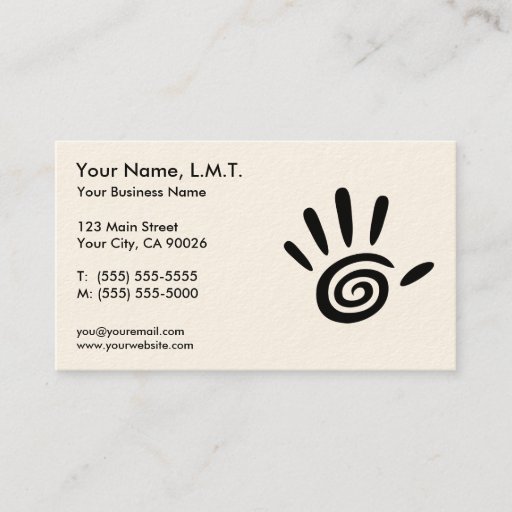 Customizable Massage Therapy Business Cards