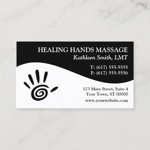 Customizable Massage Therapy Business Cards