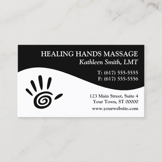 Massage Therapy Business Cards (Front)
