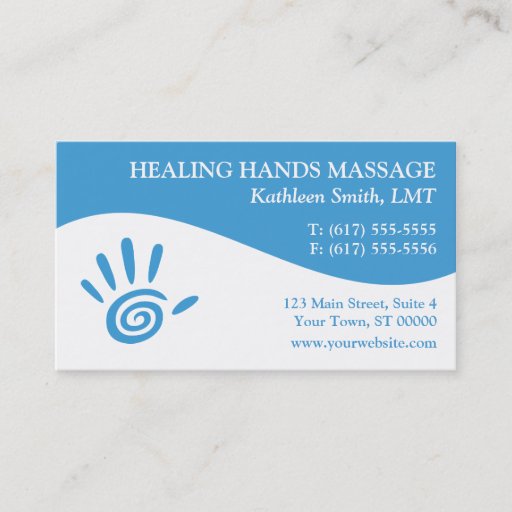 Customizable Massage Therapy Business Cards