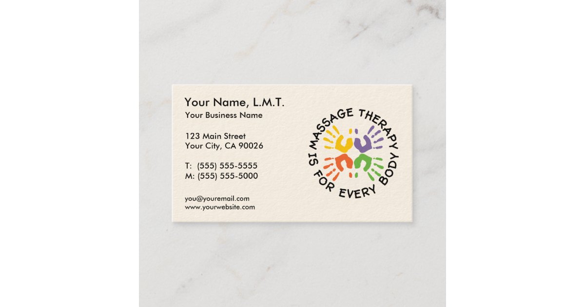 Massage Therapy Business Cards