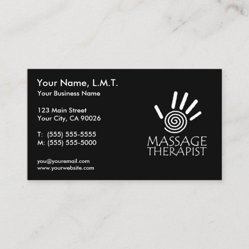 Customizable Massage Therapy Business Cards